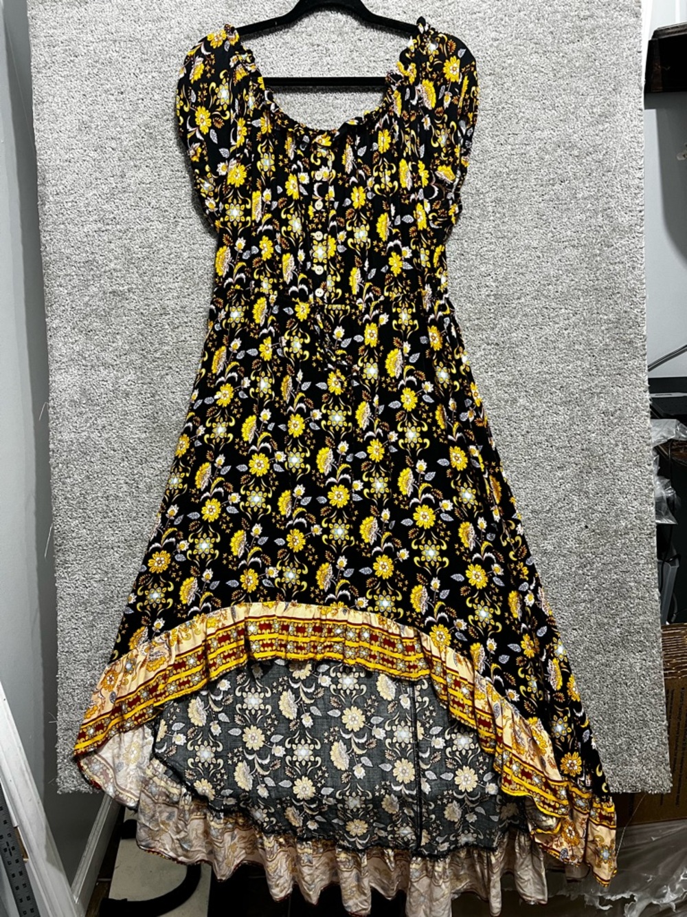 New Look Woman’s High Low Cottage Core Ruffle Floral Dress Plus Size 2X